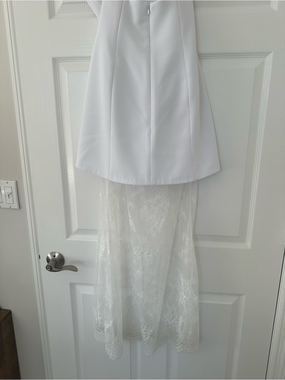 Park & Fifth Fairview White Strapless Lace Overlay Dress - Picture 5 of 7